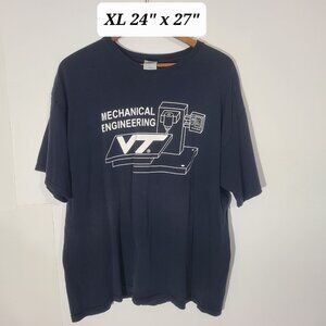 Virginia Tech Mechanical Engineering Black 2-Sided XL T-Shirt Y2K